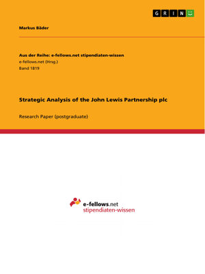 cover image of Strategic Analysis of the John Lewis Partnership plc